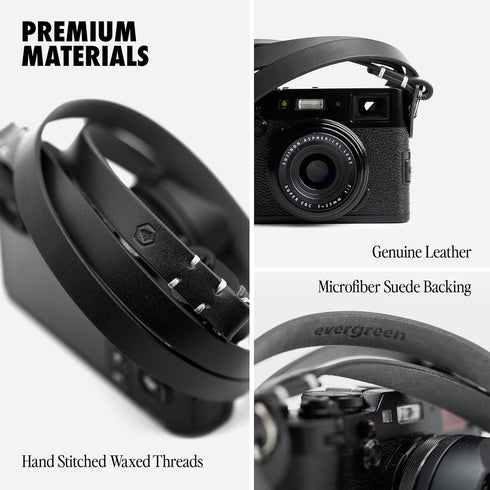 Evergreen Genuine Leather Slim Minimalist Neck Shoulder Camera Strap