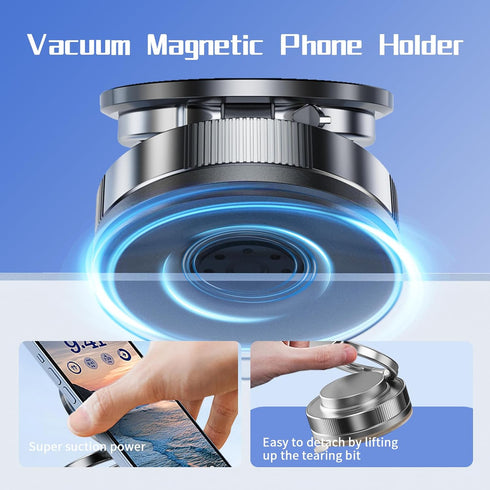 TAEERY 360Rotation Vacuum Magnetic Phone Holder One-Handed Operation Foldable Adjustable Magnetic Phone Holder