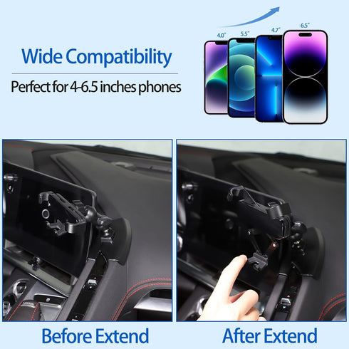 Car Phone Mount Fit for Chevrolet Corvette C8 2020-2024, Handsfree Air Vent Phone Stand, Style D