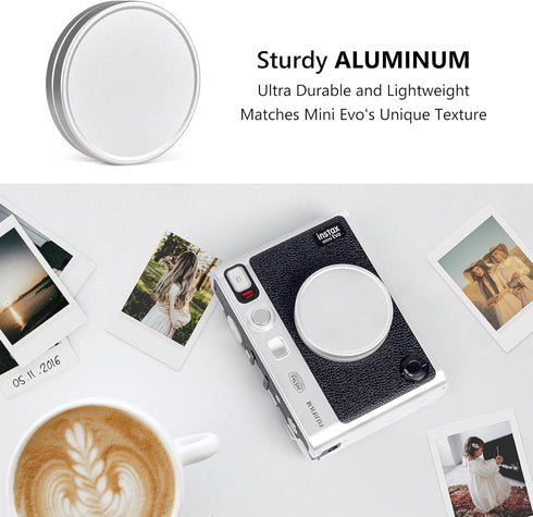 Lens Cap Compatible with Fujifilm Instax Mini Evo Instant Camera, Mini Evo Lens Protective Cap, Silver