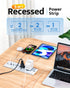 DOACE 20W 6ft 45 Recessed Power Strip with USB C Port, Fast Charging USB A Port Conference Recessed Outlet, Space-Saver