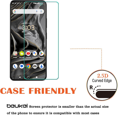 NUU A25 Screen Protector by Beukei (3 Pack) - Tempered Glass, Touch Sensitive, Case Friendly, 9H Hardness.