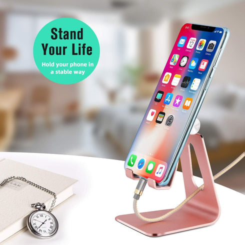 SKEJER 12 10 Adjustable Cell Phone Stand, Phone Holder,Tablet Stand Dock,Aluminum Desktop Compatible with iPhone