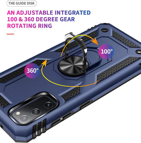 ADDIT Military Grade 15ft Drop Tested Protective Case with Magnetic Car Mount Ring Holder for Samsung Galaxy S20 fe