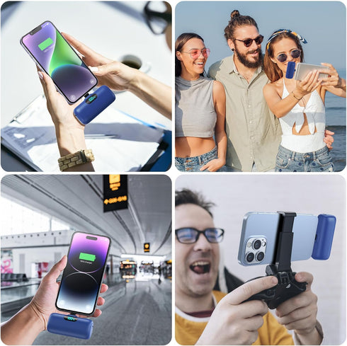 Small Portable Charger for iPhone, Upgraded 5000mAh PD Fast Charging Power Bank, Mini Plug-in Battery Pack