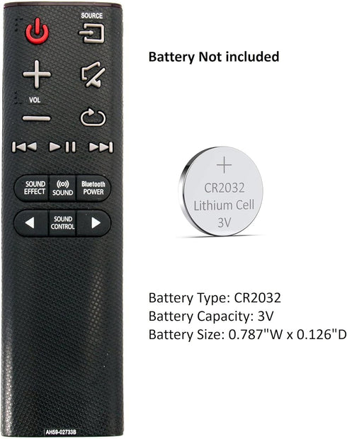 AH59-02733B Remote for Samsung Soundbar HW-K360 HW-KM36C HW-KM36 HW-K450 HW-K550 HW-K551 HW-J4000 HW-JM4000