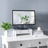 WELLAND Monitor Stand Riser with Drawers, Desktop Organizer for Laptop, PC, Office Supplies, White