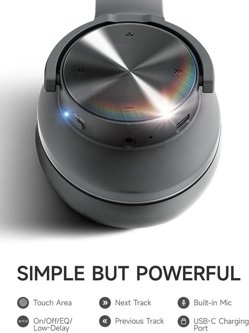 Picun B8 Bluetooth Headphones, 120H Playtime, Wireless with 3 EQ Modes, Over Ear for Travel, Home, Office, Ashen Golden