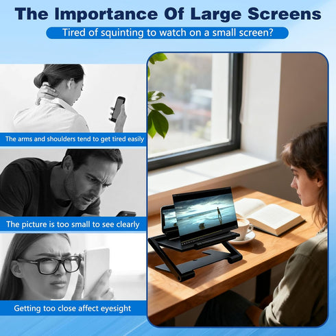 teqnizo 2026 3D Screen Magnifier Version, New HD Mobile Phone Magnifier Projector Screen, Portable Foldable Phone