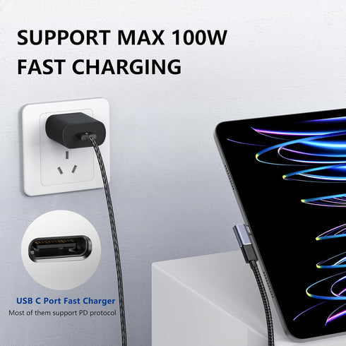 ELUTENG 90 Degree USB C Adapter 3 Pack, Right Angle USB Type C Male to Female 8K@60Hz Connector