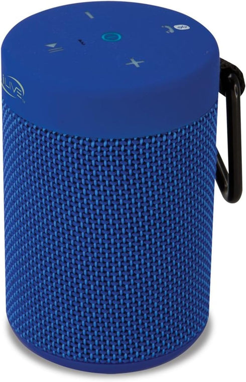 iLive Electronics Waterproof Fabric Wireless Speaker - 2.56 x 2.56 x 3.4 Inches, Built-in Rechargeable Battery, Blue