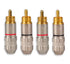 RCA Male Plug Adapter, Gold Plated Solder Connector for Speaker Wire - 4-Pack