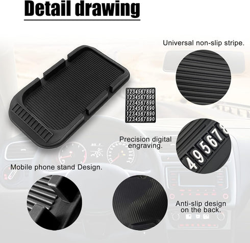 Anti-Slip Gel Pad Car Dashboard Stand for Navigation Cell Phone, Black