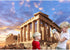 Sunset Greece Parthenon Background, Historical Building Photography Backdrop, 7x5ft Vinyl Wallpaper for Studio Props