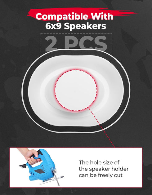 KEMIMOTO Pairs of 6x9 Speaker Pods - Universal Speaker Boxes Enclosures Compatible with UTV, RV, Car, Boat, Trunk,