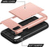 SAMONPOW iPhone X/XS Case Wallet Card Holder, Heavy Duty Protection, Shockproof Soft Rubber Bumper Cover