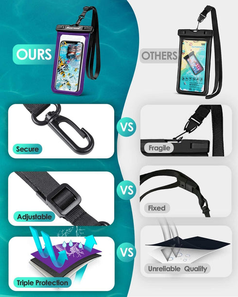 Hiearcool Universal Waterproof Phone Pouch, Dry Bag for iPhone 16 15 14 13 Pro Max, IPX8 Waterproof Case