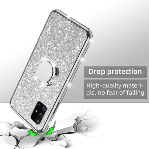 nancheng for Samsung Galaxy A71 5G Case with Ring Stand Strap, Shockproof Protection Cover
