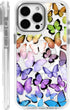 Zeggi for iPhone 15 Case(Compatible with Magsafe),Gradient Butterfly Transparent Magnetic Anti-Fall White Decorative