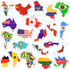 Vinyl National Flag Map Stickers, 50 Pcs Country Flag Decals for Laptop, Car, Suitcase, Water Bottle