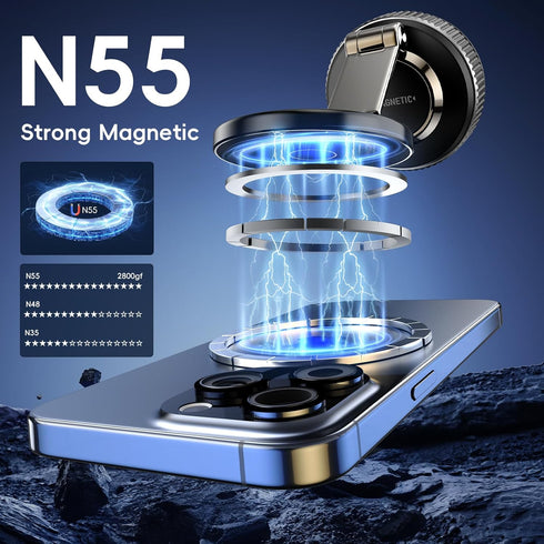YLBV 2026 360 16 15 14 13 12 Magnetic Phone Holder for Car Heavy Duty Model Adjustable Vacuum Suction Car Magsafe Phone