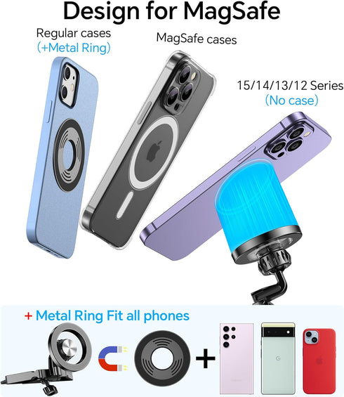 Magsafe CD Phone Holder for Car, CD Player Phone Mount with Strong Magnets for iPhone 15 14 13 12