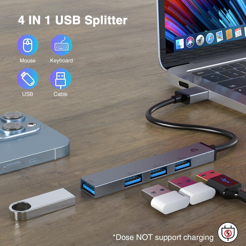 TOTU 4 3.0 2.0 3 5Gbps Docking Station, USB A Hub, Ports USB A + USB A * Docking Station - Data Transfer, Compatible