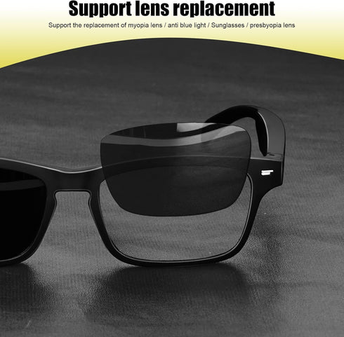 Smart Glasses, Wireless Bluetooth, IP5 Waterproof, Bone Conduction Sound for All Smart Devices