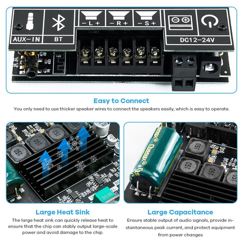 Bluetooth 5.0 50W+50W+100W 2.1 Channel Subwoofer Amplifier Board TPA3116D2 for Home Theater DIY Wireless Speakers