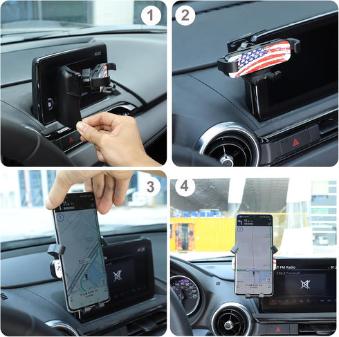 HAPPYHORSE Car Phone Mount for Mazda MX-5 2016-2023, Central Control Navigation Cell Phone Holder