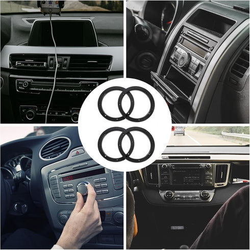 ULTECHNOVO 4 Pcs Universal Fit Car Speaker Spacer, 6.5 Inch Adaptor Ring Mounting Bracket for Plastic Car Stereo