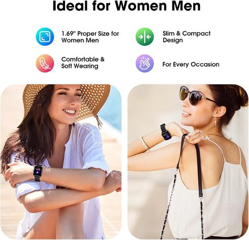 Smart Watch for Women and Men, Fitness Tracker with Heart Rate, Blood Oxygen, Sleep Tracker, IP68 Waterproof