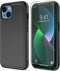 Diverbox Heavy Duty Protection Case for iPhone 13, Black-2in1, Shockproof with Tempered Glass Screen Protector