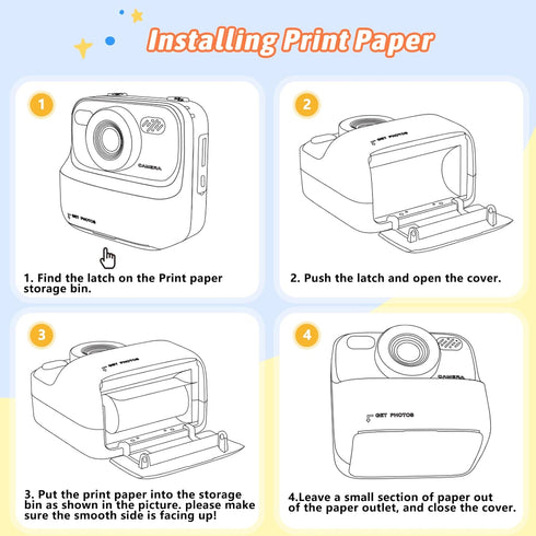 Upgrade Kids Instant Print Camera, 1080P HD Dual-Lens with Print Paper & 32G Card, Gifts for Ages 3-16