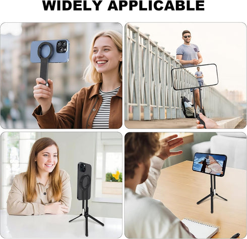 Keledz 16/15/14/13/12 Magnetic Pocket Phone Tripod Foldable for iPhone Plus Pro Max Series, Aluminium Smartphone Mini