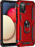 Samsung Galaxy A03S Case, Red - Military Grade 16ft Drop Tested, HD Screen Protector, Magnetic Ring Holder, Kickstand.