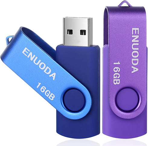 ENUODA 16GB Flash Drive 2 Pack Thumb Drives 16GB USB 2.0 Memory Stick
