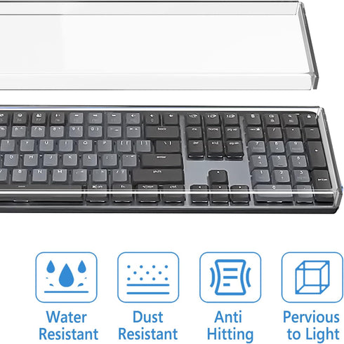 Geekria Full Size Keyboard Dust Cover, Clear Acrylic Cover for 104 Keys Mechanical Keyboard, Compatible with Logitech