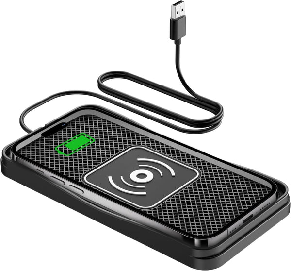 Gumnay Car Wireless Charger Pad, 15W Fast Wireless Car Charger, Non-Slip Wireless Phone
