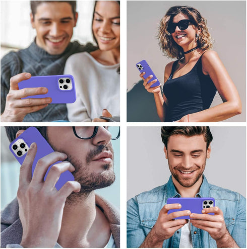 Designed for iPhone 14 Pro Max Case, Silicone Ultra Slim Shockproof Phone Case with Soft Anti-Scratch Lining, Purple