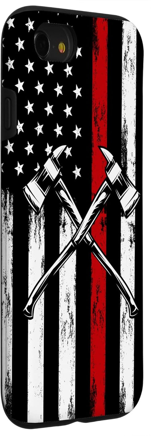 US Flag Firefighter Case for iPhone SE (2020), 7, 8 - Perfect American Fireman Gift!