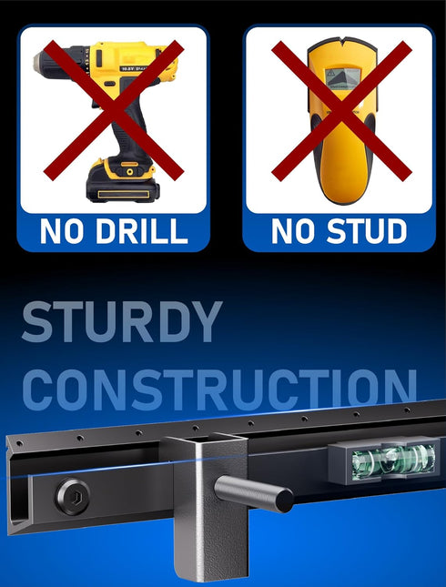 No Stud TV Wall Mount,No Drill TV Mount for 22-55 in,Drywall Studless TV Wall Mount with Clear Instructions,Low Profile TV Mount with Sturdy Design,Easy to Install for Bedroom,Living Room