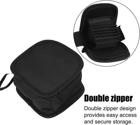 Bags for Cameras and Photographic Equipment, Camera Lens Filter Carry Case, 9-Pocket Lens Filter Wallet Pouch Bag Travel Holder Belt Bag with Detachable Strap