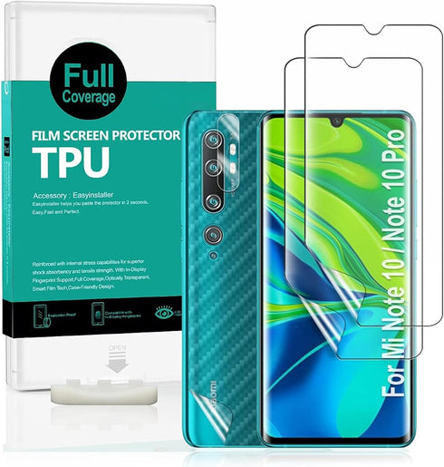 Ibywind Screen Protector for Mi Note 10/Note 10 Pro/CC9 Pro (2 Pcs) - Flexible TPU Film with Camera Lens Protector