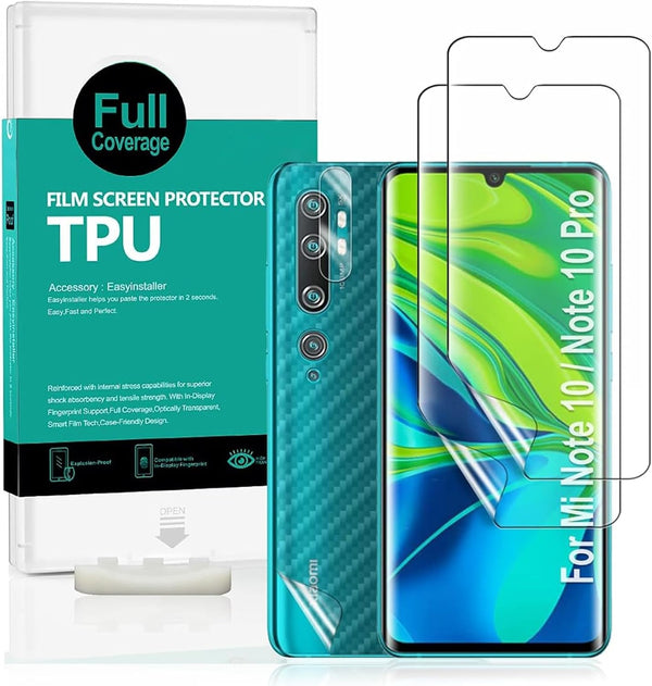 Ibywind Screen Protector for Mi Note 10/Note 10 Pro/CC9 Pro (2 Pcs) - Flexible TPU Film with Camera Lens Protector