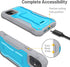 FITO iPhone 11 Case - Dual Layer Shockproof Heavy Duty with Screen Protector, Built-in Kickstand for iPhone 11/XR (Blue)