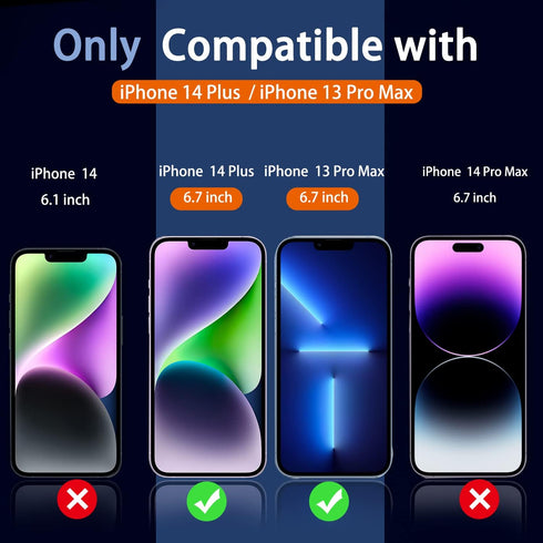Ferilinso for iPhone 14 Plus iPhone 13 Pro Max Privacy Screen Protector 2 Pack 9H Anti Spy Tempered Glass with 2 Pack Camera Lens Protector Case Friendly Bubble free Accessories