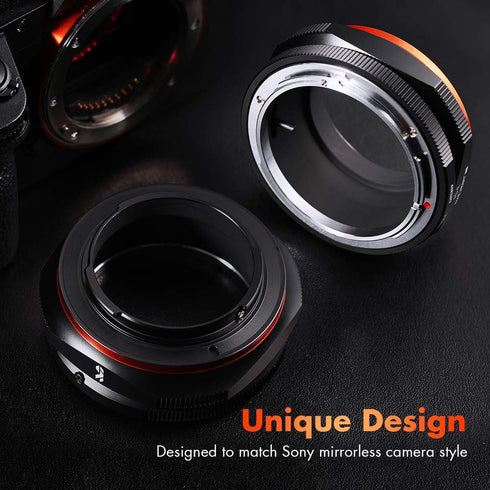 K&F Concept FD to E Mount Lens Adapter for Canon FD FL Mount Lens to E NEX Mount Cameras, Compatible with Sony