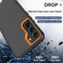 Samsung Galaxy S22 Heavy Duty Case with Belt Clip Holster, Rugged Shockproof Cover & 2X Screen Protectors (Orange)