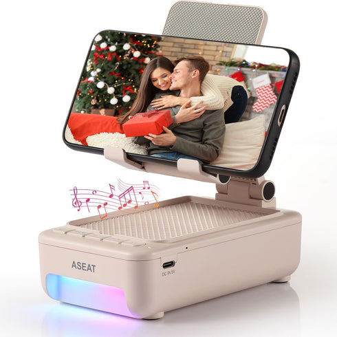 Gifts for Men, Cell Phone Stand with Bluetooth Speaker & LED Color Changing Light, Unique Gifts for Women, Dad, Husband